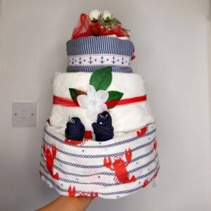 3 Tier Baby Boy Blue and Red Nappy Cake (Copy)